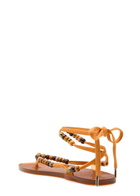 Ancient Greek Sandals Esther Beaded Jelly Sandals Camel