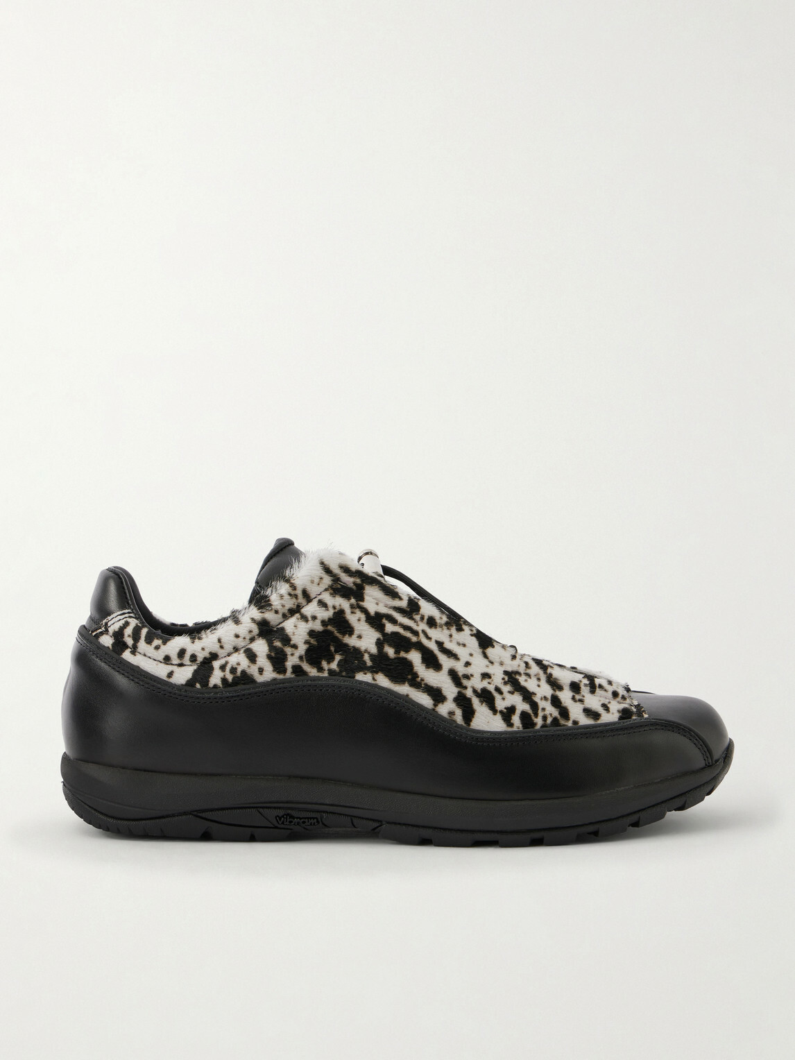 Diemme - Licata Leather-Trimmed Calf-Hair Sneakers - Black