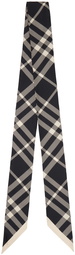 Burberry Black Skinny Check Silk Scarf