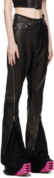 Rick Owens Black Bolan Banana Leather Pants