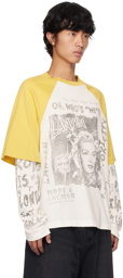 Lanvin White & Yellow Future Edition Print Long Sleeve T-Shirt