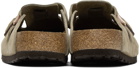 Birkenstock Taupe Regular Boston Soft Footbed Loafers