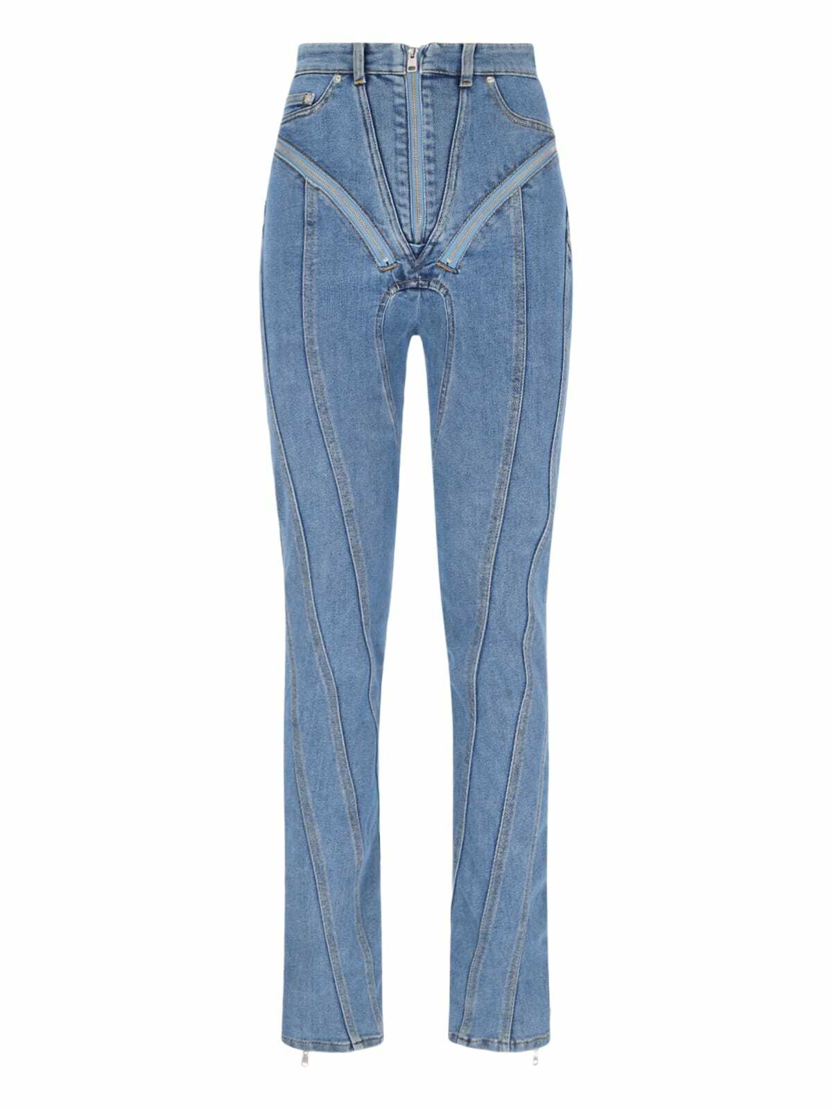  MUGLER スキニーデニム 34 Mugler two-tone Skinny Jeans | Blue | FARFETCH