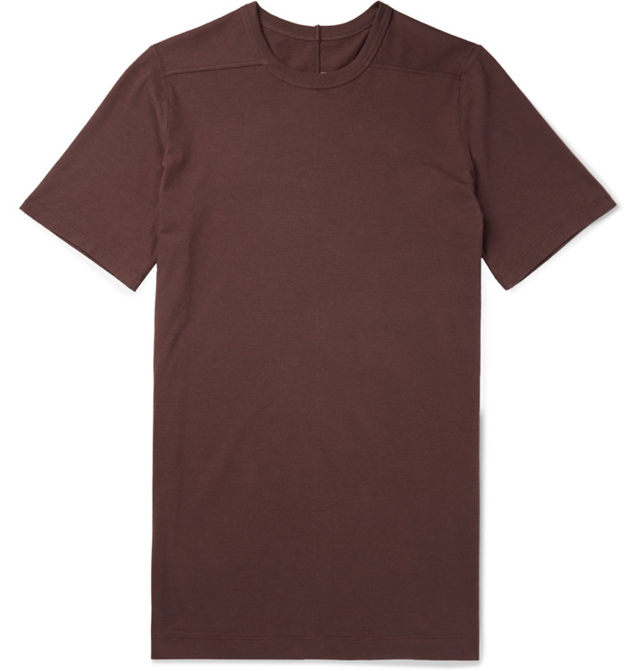 Photo: Rick Owens - Levels Slim-Fit Cotton-Jersey T-Shirt - Burgundy