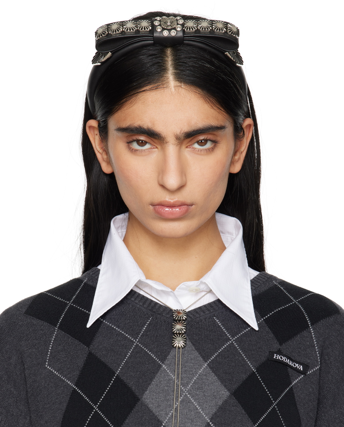 Toga Pulla Black 2 Leather Headband Toga Pulla