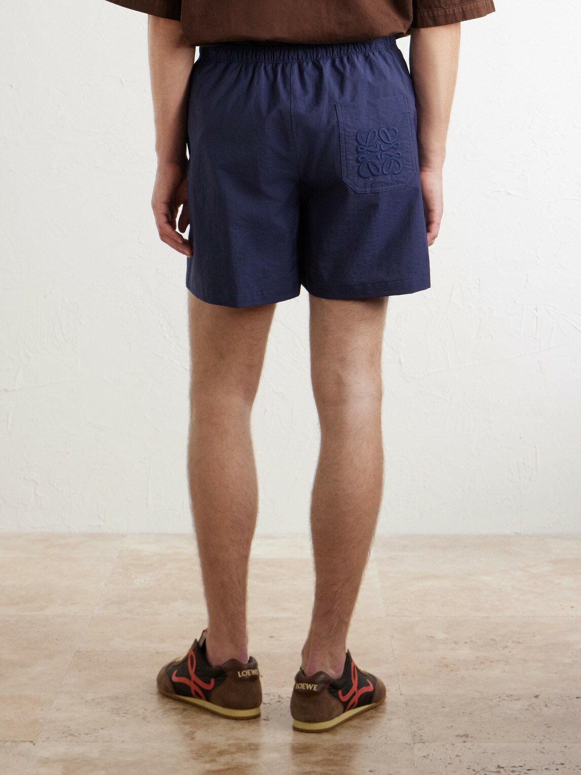 LOEWE - Paula's Ibiza Straight-Leg Cotton-Blend Shorts - Blue