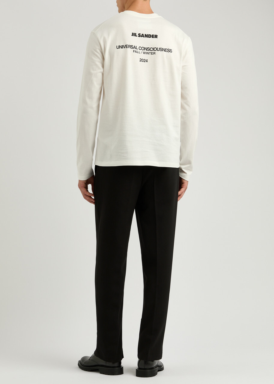 Jil Sander Logo-print Cotton top White And Black