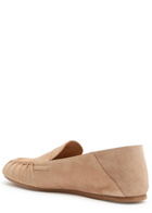 Stuart Weitzman Brooks Suede Loafers Beige