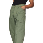 Random Identities Green High-Rise Five-Pocket Trousers