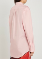 Gabriela Hearst Reyes Logo-embroidered Cotton-poplin Shirt Light Pink