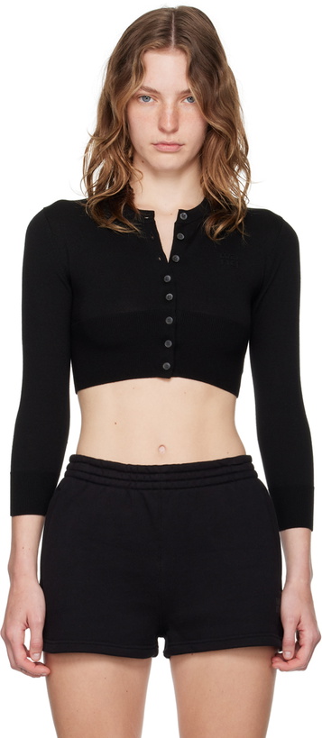 Photo: alexanderwang.t Black Shrunken Cardigan