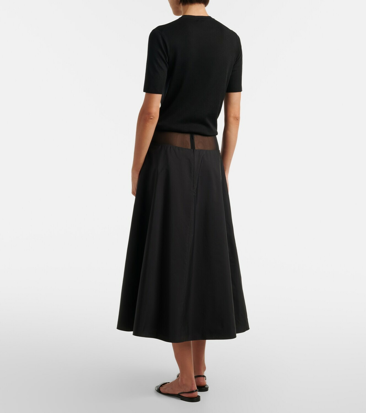 The Row Irella cotton poplin midi skirt