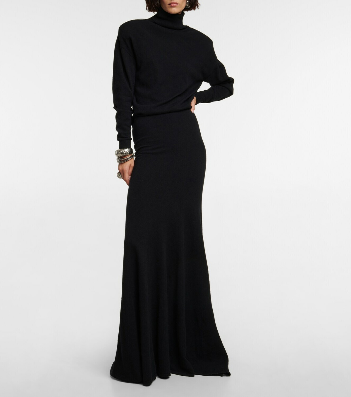 【送料&関税込】Saint Laurent Wool Dress SAINT LAURENT Open-knit wool-blend mini dress | NET-A-PORTER