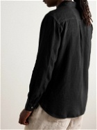 Mr P. - Garment-Dyed Linen Shirt - Black
