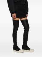 Rick Owens Black Thigh High Leather Sneaker Boots