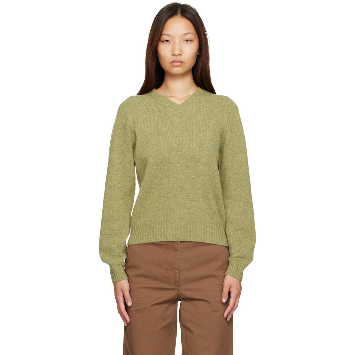 Nothing Written Green Marsh V-Neck Pullover Sweater