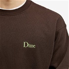 Dime Men's Classic Small Logo Sweat in Deep Brown