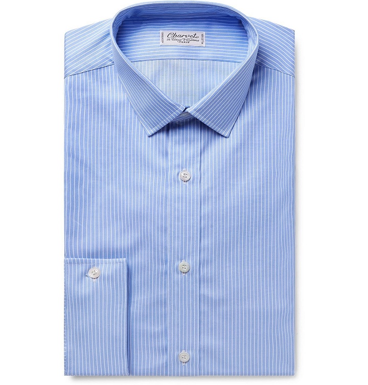 Photo: Charvet - Light-Blue Striped Cotton Shirt - Blue
