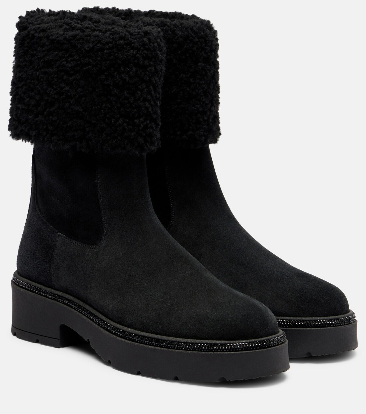 Rene Caovilla Embellished suede Chelsea boots