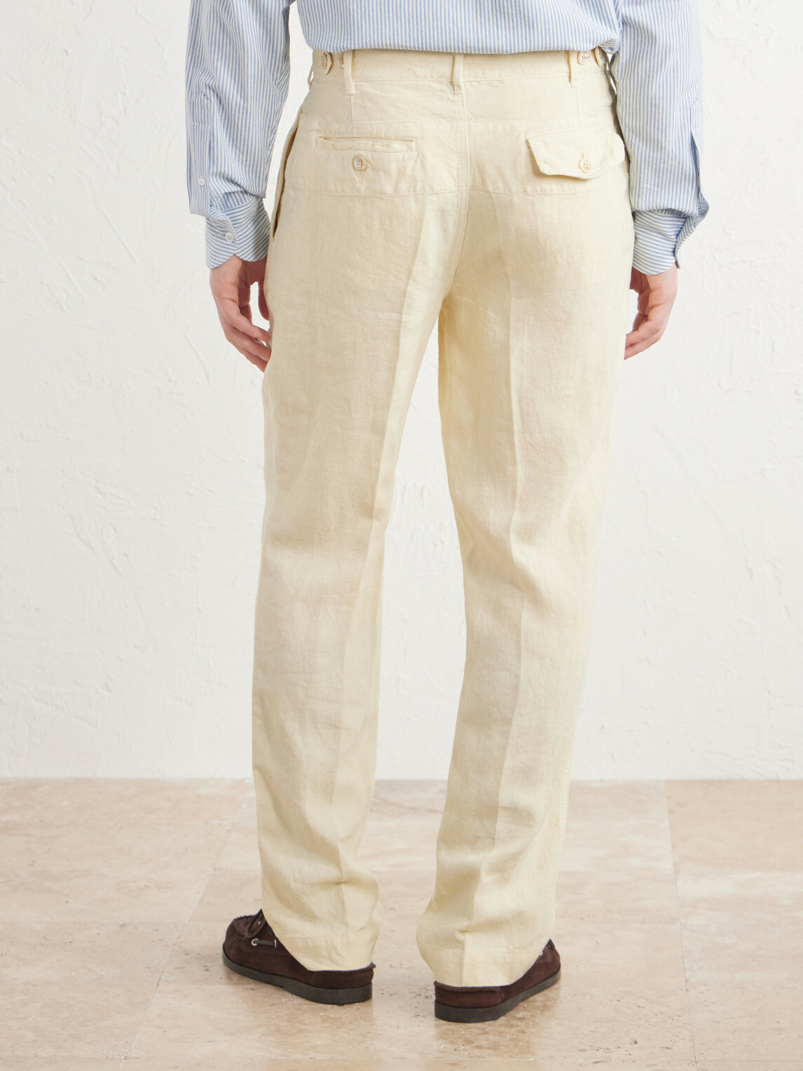 Drake's - Games Linen Straight-Leg Trousers - Neutrals