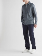 Mr P. - Mélange Organic Cotton-Piqué Shirt - Blue