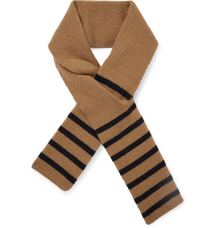 Photo: Universal Works - Striped Wool-Blend Scarf - Brown