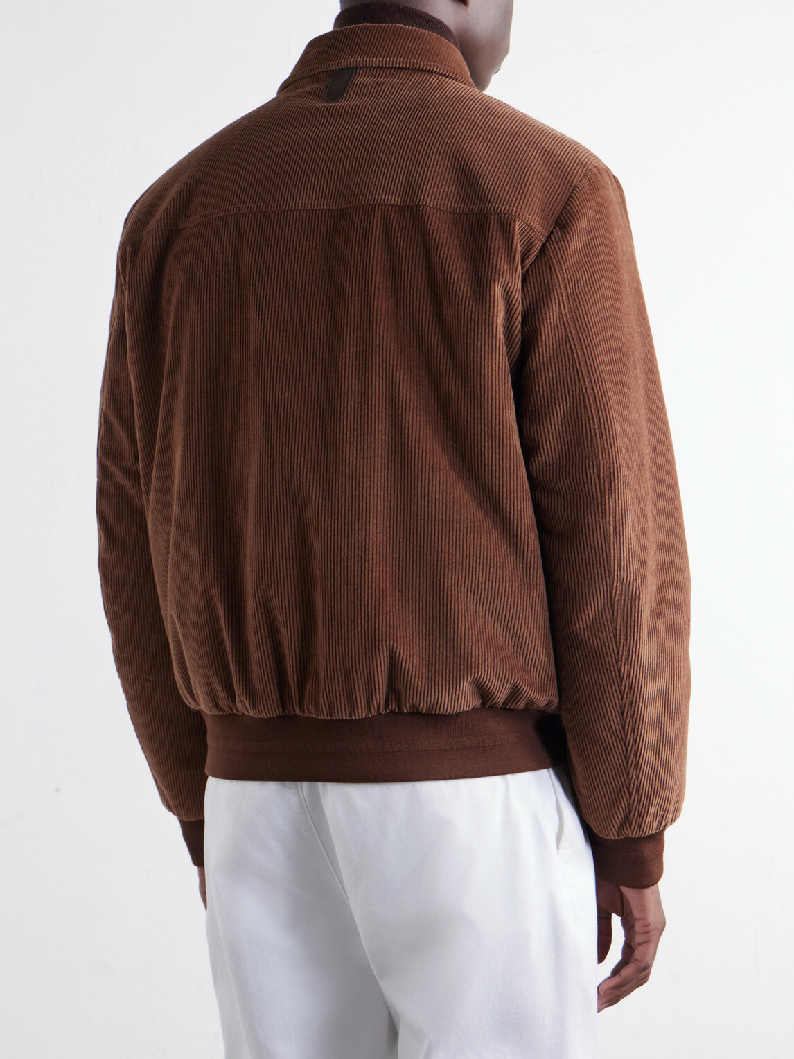 Canali - Padded Cotton-Corduroy Blouson Jacket - Brown