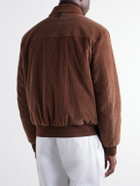 Canali - Padded Cotton-Corduroy Blouson Jacket - Brown