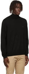 Lacoste Black Merino Wool Turtleneck