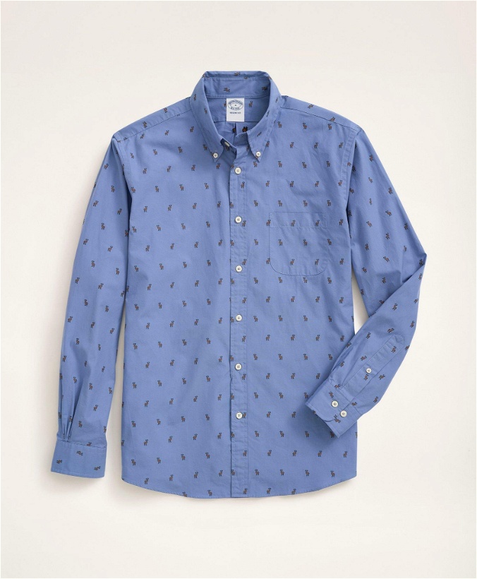 Photo: Brooks Brothers Men's Regent Regular-Fit Sport Shirt, Moose Motif | Blue