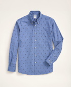 Brooks Brothers Men's Regent Regular-Fit Sport Shirt, Moose Motif | Blue