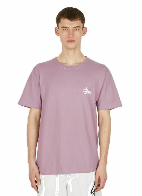 Photo: Basic Logo Print T-Shirt in Purple