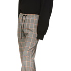 Juun.J Grey and Orange Plaid Trousers