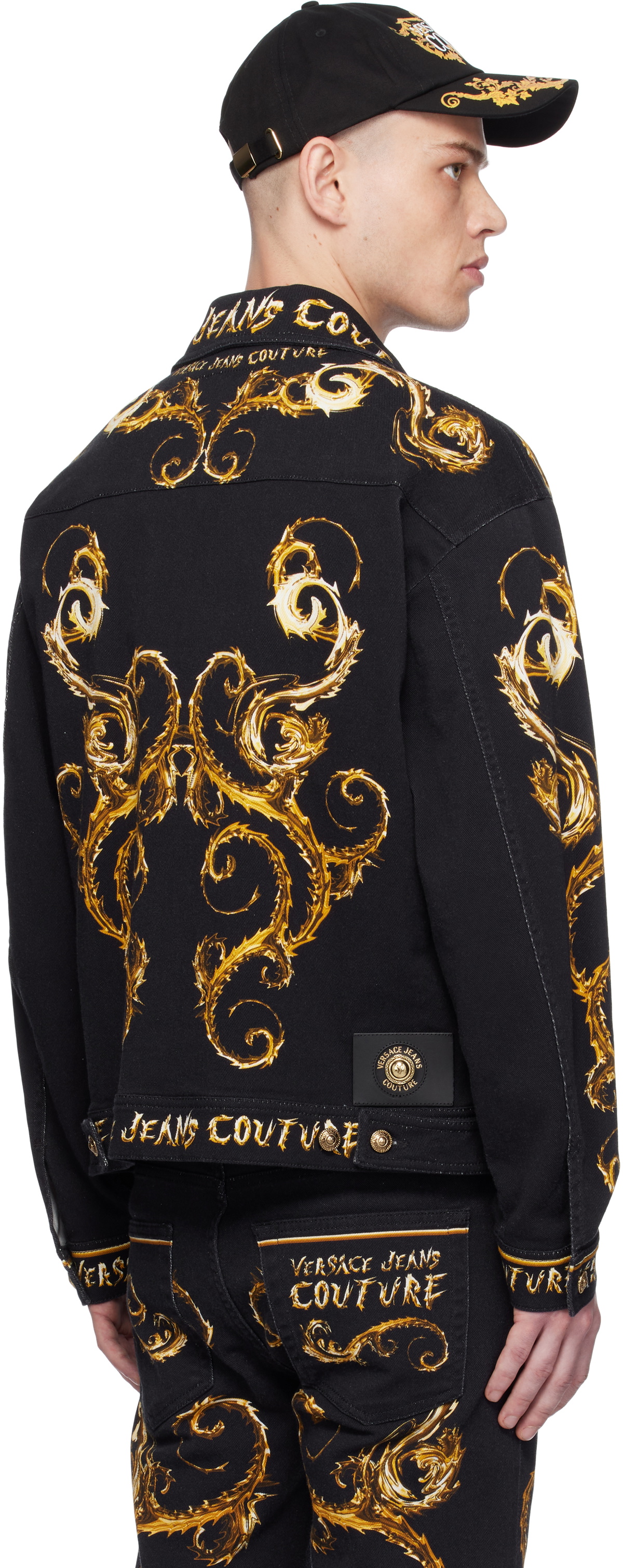 Versace Jeans Couture Black Chromo Couture Denim Jacket Versace
