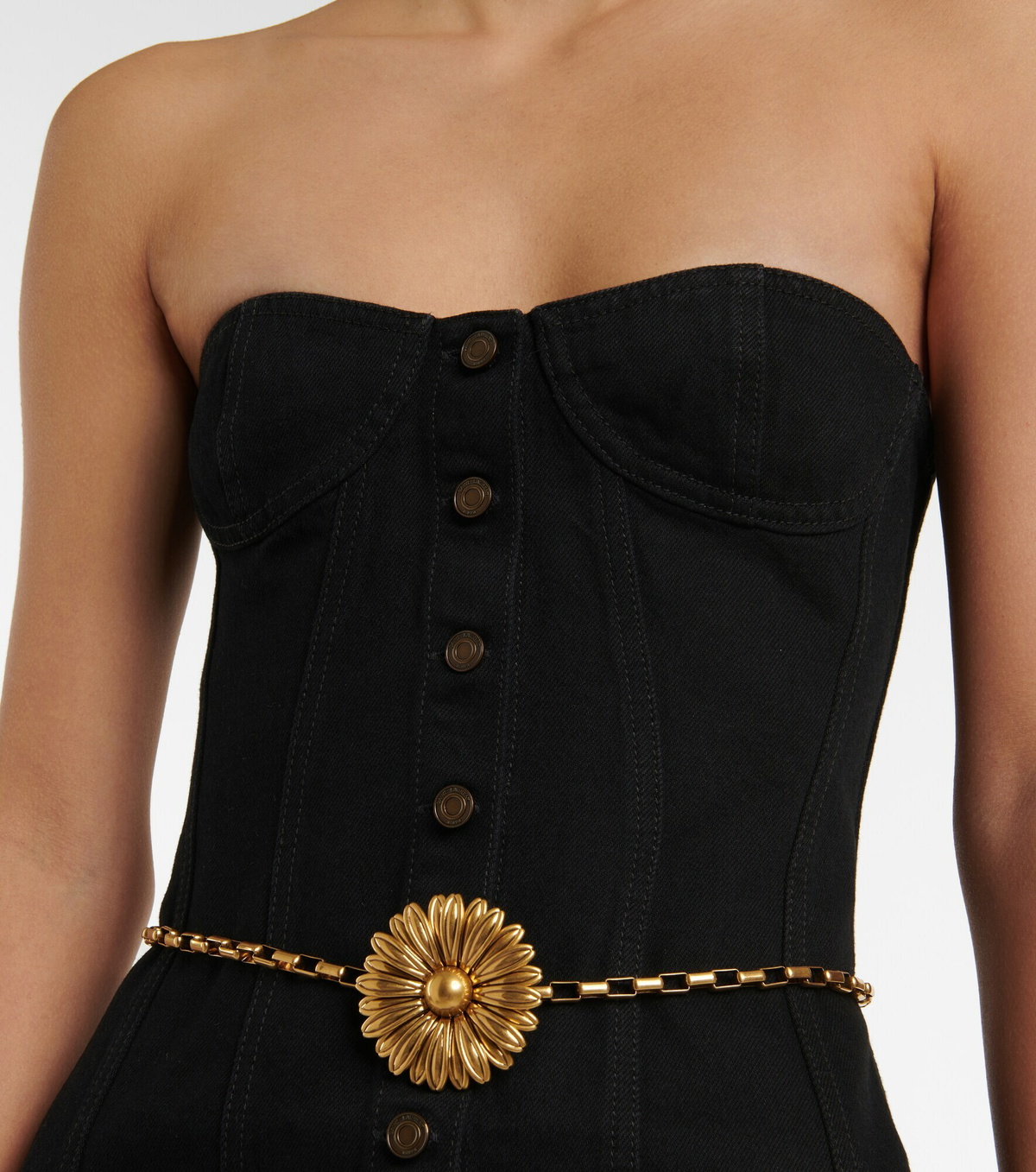 Saint Laurent - Strapless denim minidress Saint Laurent Saint Laurent - Strapless denim minidress Saint Laurent