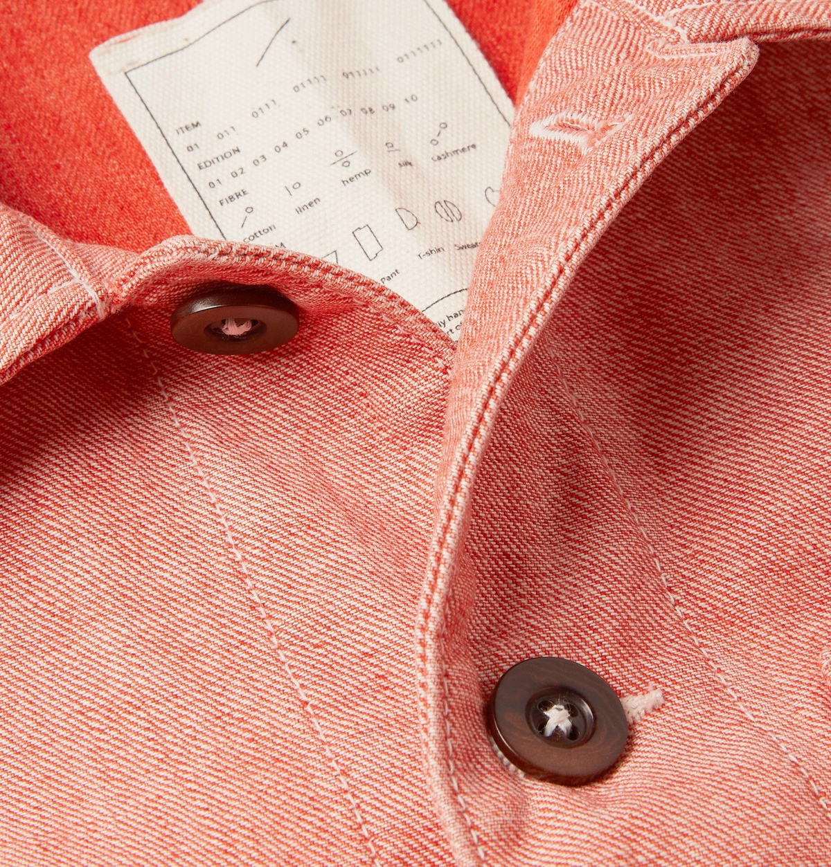 Tempus Now - Organic Selvedge Denim Jacket - Red