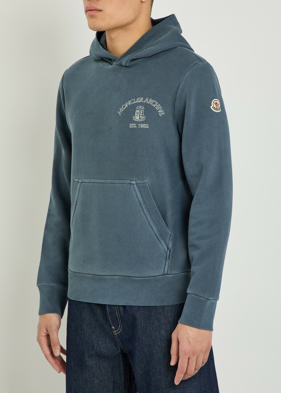 Moncler Logo Cotton Sweatshirt Blue