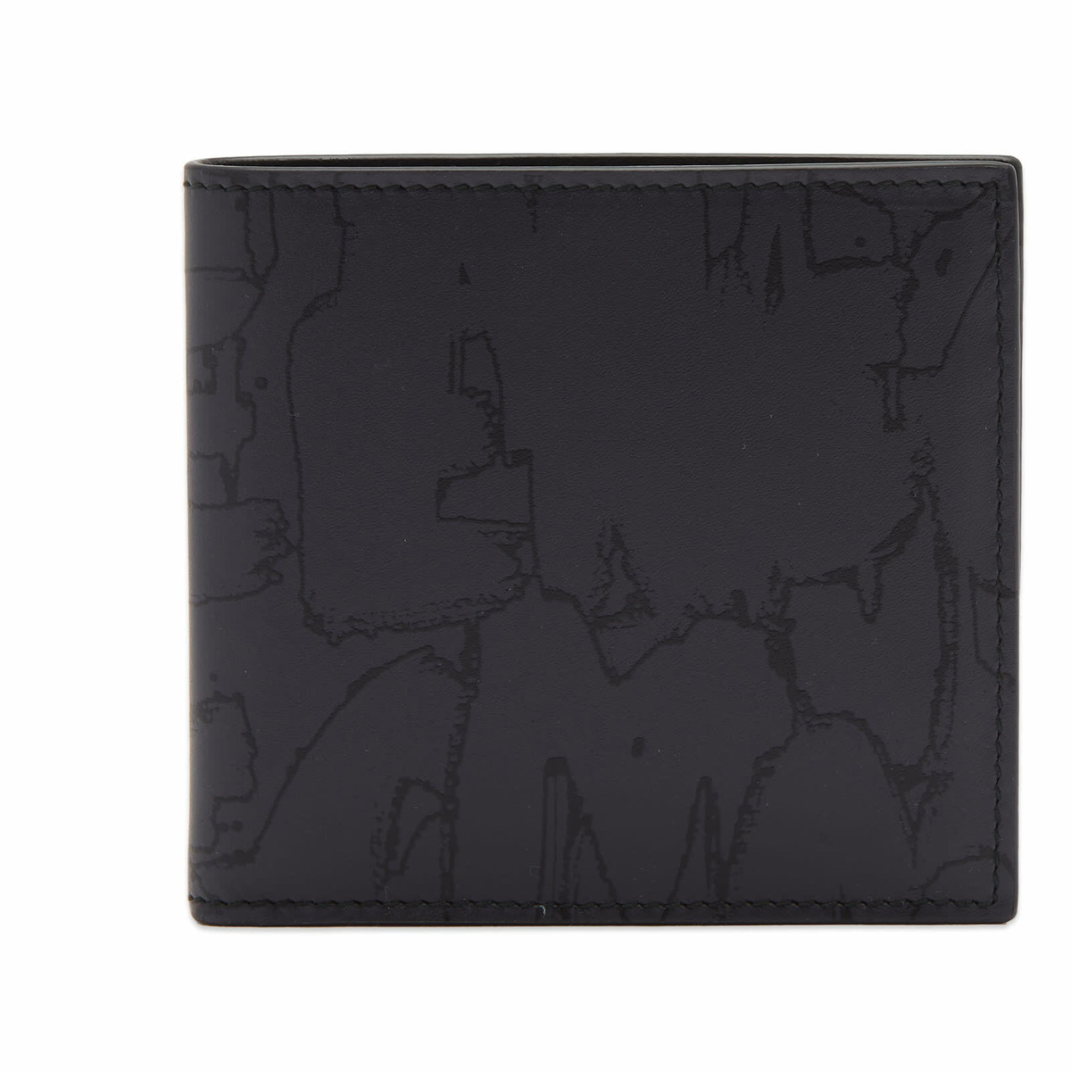 Alexander McQueen Men's Graffiti Logo Billfold Wallet in Black