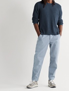 Folk - Assembly Tapered Pleated Linen and Cotton-Blend Trousers - Blue