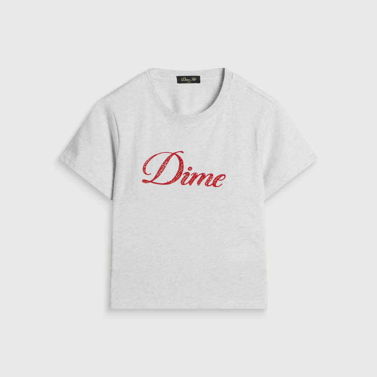 Dime Women's Cursive Crotchet Baby T-Shirt in Ash