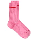 Burberry Women's Logo Sock in Bubblegum Pink
