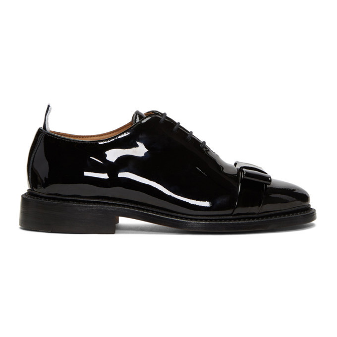 Black Patent Leather Wholecut Oxford, Thomas Bird