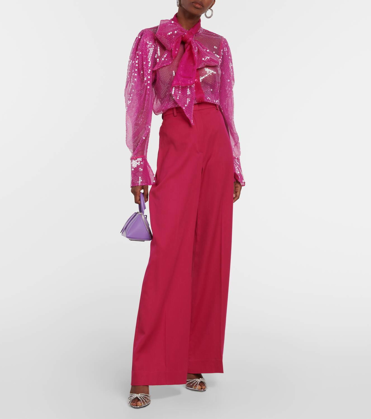 AQUAZZURA FUCHSIA PINK レザー サンダル AQUAZZURA Reef Star bead-embellished leather sandals | NET-A
