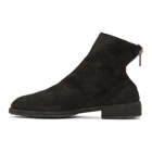 Guidi Black Suede Oxford Back Zip Boots
