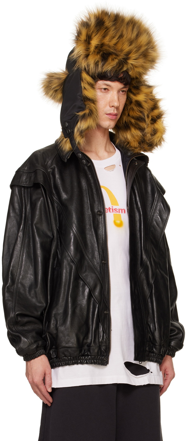 P*t様 Doublet 24AW Leather Track Jacket S doublet Black Leather Track Jacket Doublet