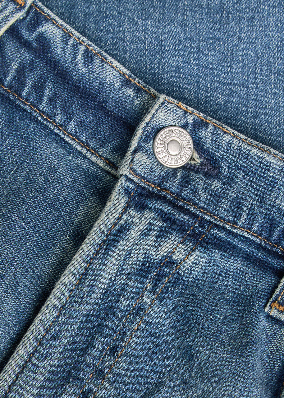 Citizens OF Humanity Gage Straight-leg Denim and Cashmere-blend Jeans Mid Blu