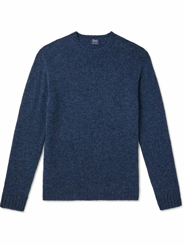 Photo: William Lockie - Shetland Wool Rollneck Sweater - Blue