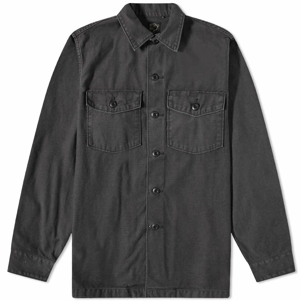 orSlow Men's US Army Shirt in Black Stone orSlow