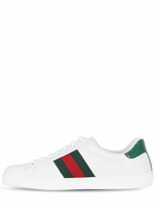 GUCCI - New Ace Bee Web Leather Sneakers