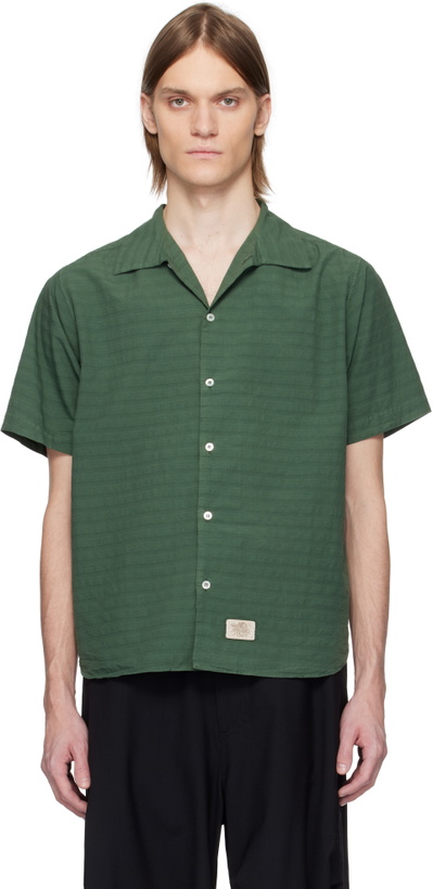 Photo: RANRA Green Sun Stripy Cotton Shirt
